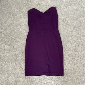 Purple Strapless Mini Dress